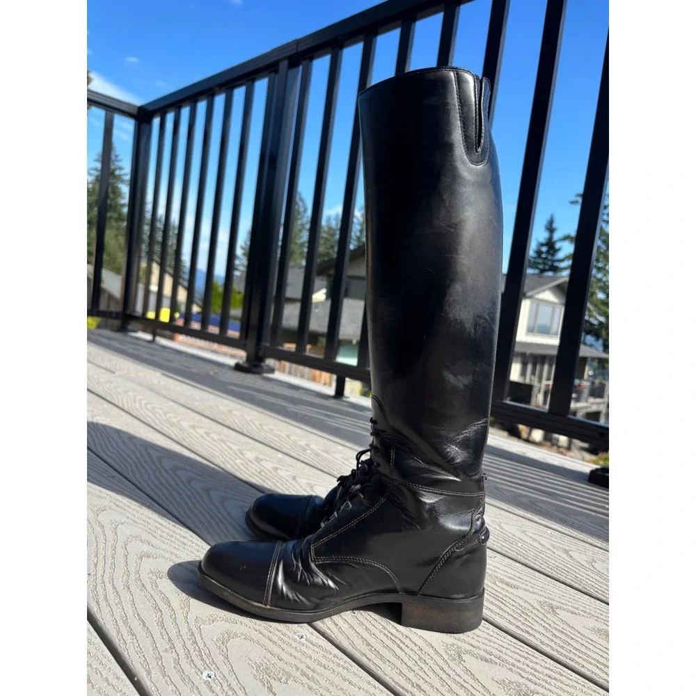 Ariat Heritage Riding Boots Size 5.5 Black Knee High Equestrian Field Boots